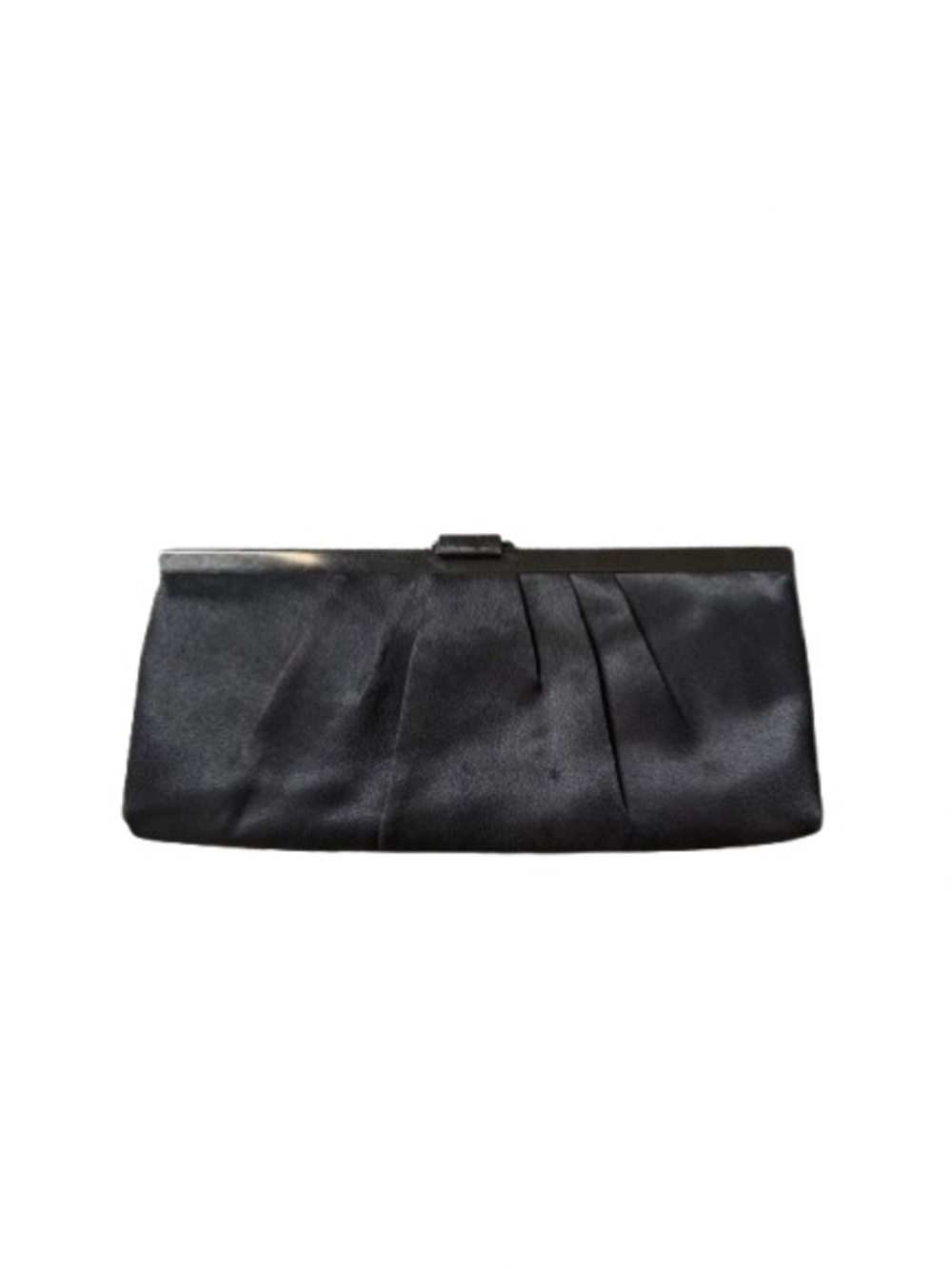 Gunne Sax Black Satin Pleated Evening Clutch purse